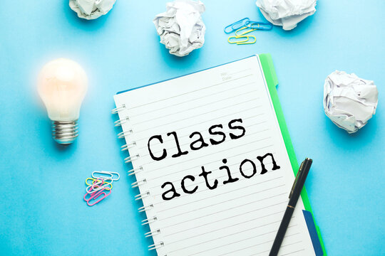 white sheet of paper displaying class action