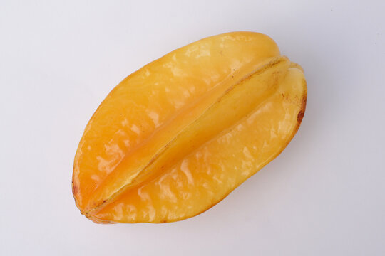 Ripe Yellow Starfruit Isolated on White Background for Healthy Food Concept