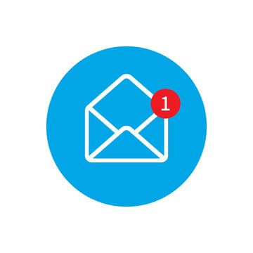 Email notification speech bubble icon vector design, Concept of you've got mail and full inbox symbol