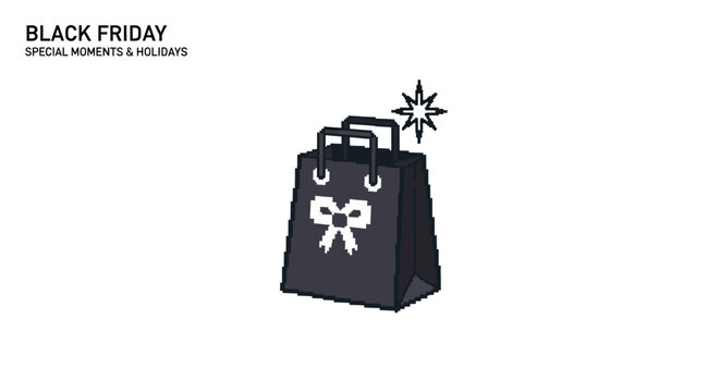 Black Friday shopping bag gift.