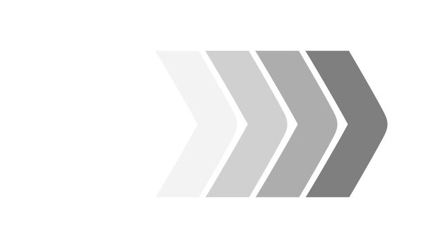 Right-directional arrow loop animation. Animated arrows for the overlay video layer. arrow icon .white background and black arrow.