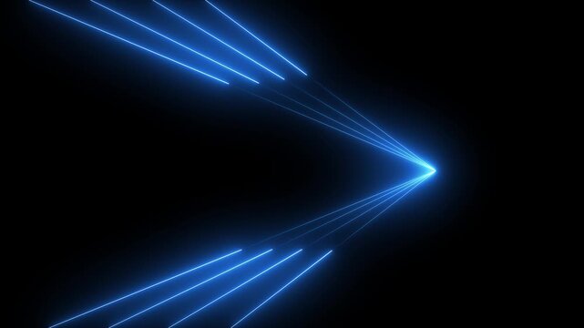 with neon lights match football isometric field video animation black background.Motion graphics of concept