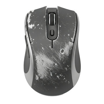Wireless ergonomic computer mouse for office productivity. Sleek black and silver USB rechargeable gaming mouse with precision tracking.
