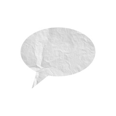 White crumpled paper speech bubble scrapbook collages element isolated  © Akram
