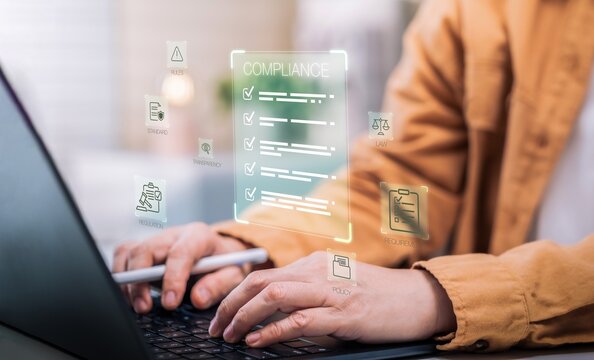Compliance Policy Standard Law Quality Rules Regulation Audit Transparency Risk with management business corporate and governance legal ethics for protection security