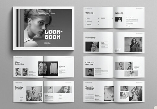 Minimal Look Book Design Template Landscape