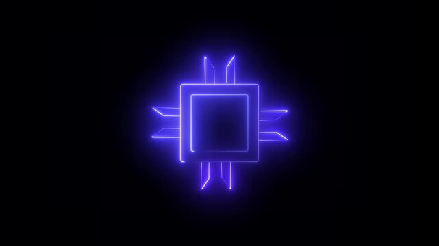 Central processing unit computer chip with pulsating circuit board and electric current flowing in abstract digital environment for advanced ai computing and data processing technology 4K video.