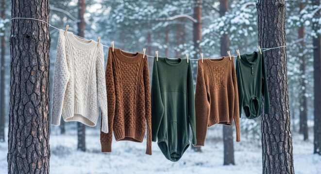 Hand-knitted Wool Sweaters Hanging Out 309