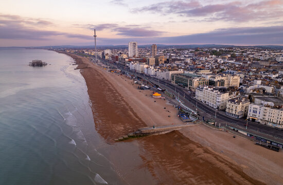 Brighton beach and i360 at dawn