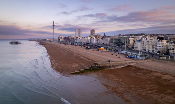 Brighton beach and i360 at dawn