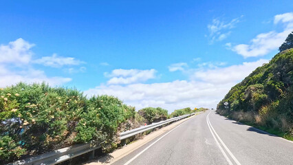 Naklejka premium Scenic Winding Drive Along the Great Ocean Road in Australia