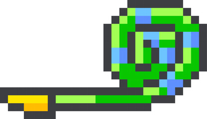 Obraz premium Birthday Party Whistle Pixel Art