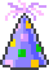 Obraz premium Party Hat With Confetti Pixel Art
