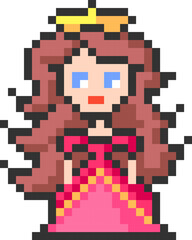 Fototapeta premium Princess Standing Pixel Art Character
