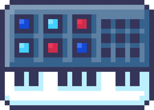 Synthesizer With Pads Pixel Art