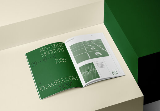 Lying Paper Magazine Mockup