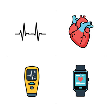 Heart health monitoring with ECG, smartwatch, and pulse oximeter.