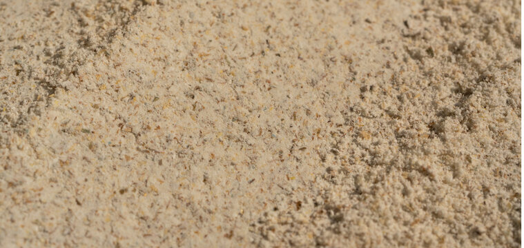 Wheat flour powder textured background, spelt grain dust pattern