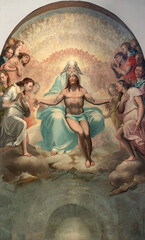 Fototapeta premium Crama - The baroque fresco of Annunciation in the church Chiesa di San Benedetto by Gian Giacomo Barbelli from year 1636.