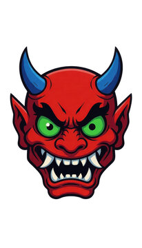 Red Devil Mask Isolated Transparent Background