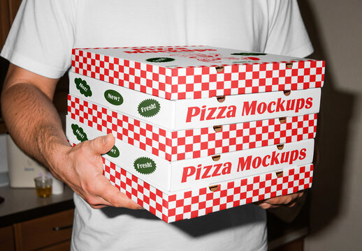 Five Pizza Box Mockups