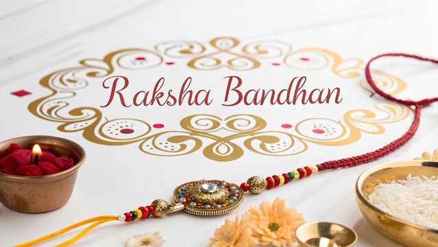 Festive Raksha Bandhan design with colorful mandala rangoli illustrations.