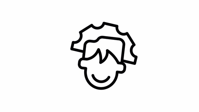 Head Gears minimalist stroke animation