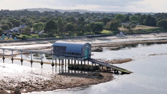 Bembridge Isle of Wight UK Lifeboat station drone aerial view
