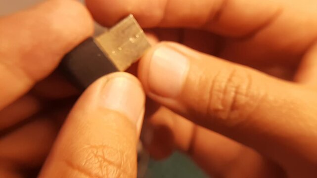 Close Up  Detail of USB Type A for Data Transfer and Connectivity