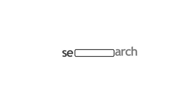 Modern browsing concepts search bar animation on a clean white background.  4k video
