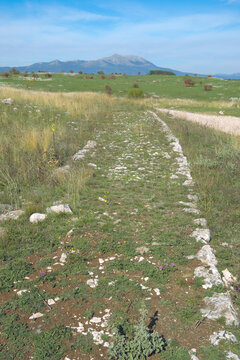 ancient roman road to the old ottoman stone bridge "Ovciji Brod", Bratac, Nevesinje, Bosnia and Herzegovina