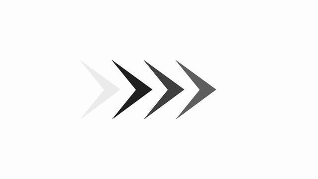 Clean modern arrow icon set showing leftward direction navigation back motion symbol isolated on white background.