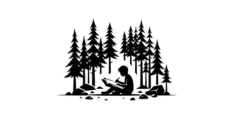 Minimalist Forest Landscape Vector Illustration © TDF CREATIVE