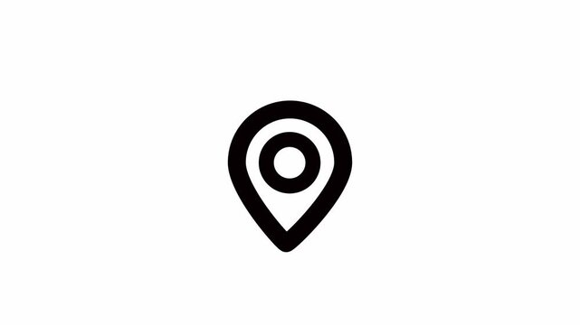 Map pointer icon with pin symbol for navigation and GPS map location markers . ,impel Map Marker Symbol Abstract for Navigation.