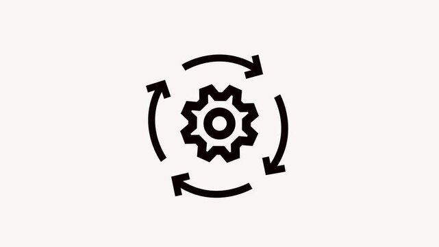 sustainable animated icon. Animation with cyclical arrows depicting continuous process.