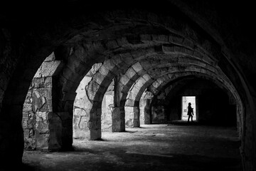 Naklejka premium arches of the ancient castle