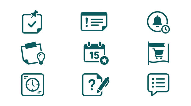 Task tracking and customer notification green icons.
