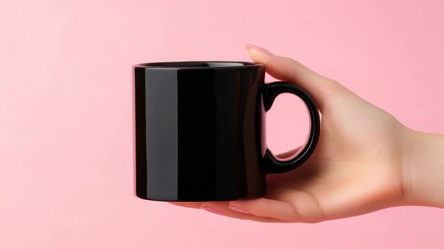 Fashionable ceramic coffee cup with handle.