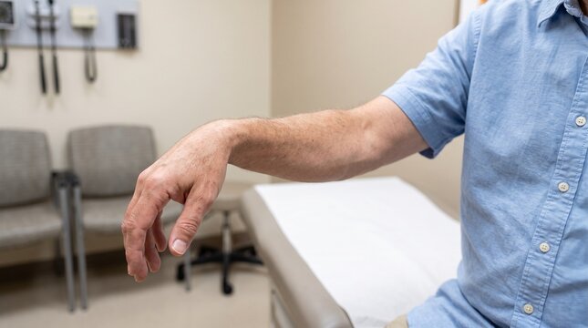 Adult Radial Nerve Palsy with Wrist Drop &ndash; High-Resolution Clinical Examination Image