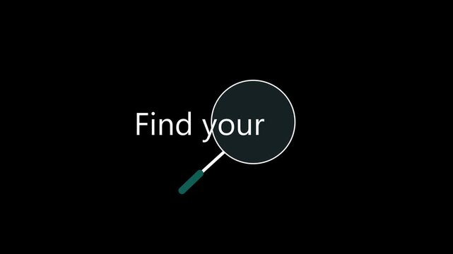 Modern Searching Animation with Magnifying Glass Icon on Transparent Background | Search UI Element.. 4K.