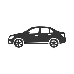 Fototapeta premium Car Side View Icon Black Silhouette Vector Illustration