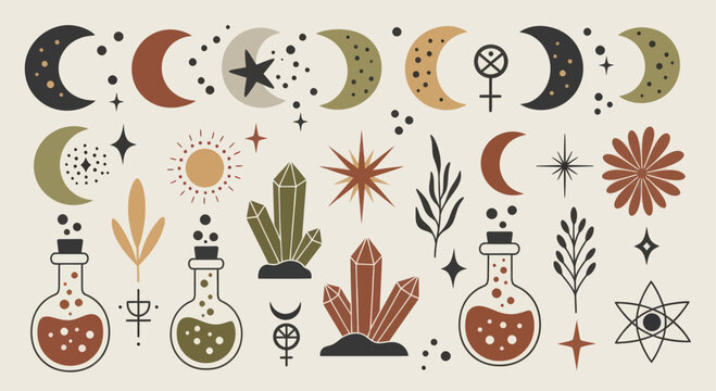 Mystical Celestial and Alchemical Elements Collection.