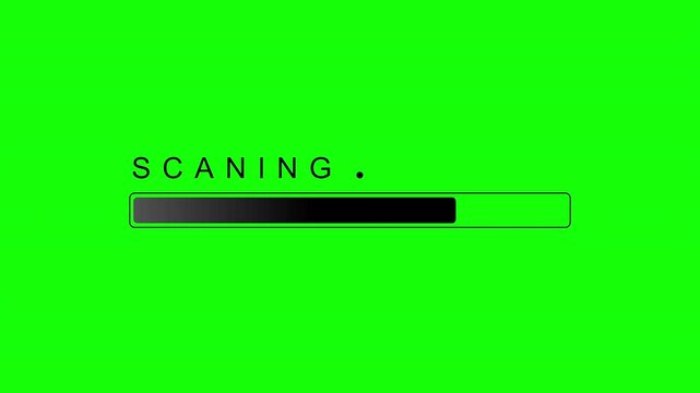 Scanning Loading Progress Bar Animation on Green Screen with Copy Space | Chroma Key UI Progress Indicator