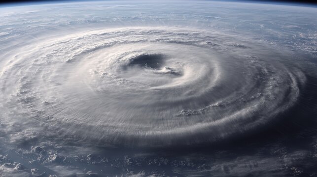 Atmospheric cyclone over planet
