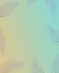 Soft Pastel Green and Yellow Gradient Background with Tropical Leaf Shadow Effect