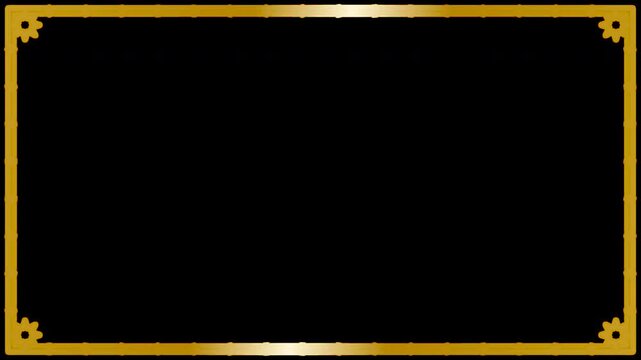 Islamic Border Gold 8-Point Star Seamless Loop Alpha Channel 4K