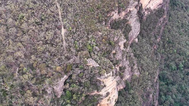 Aerial View of Sandstone Cliffs and Forest at Wentworth Falls