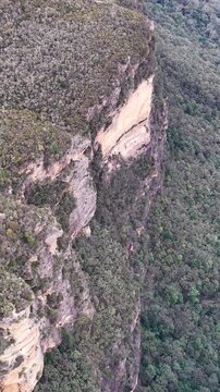 Aerial View of Sandstone Cliffs and Forest at Wentworth Falls