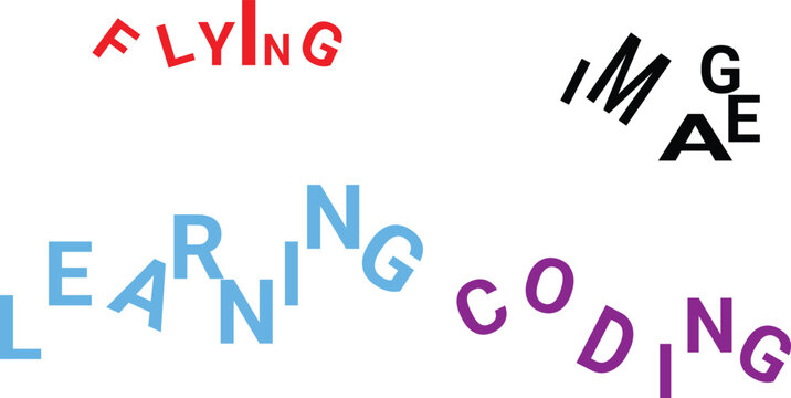 Colorful Typography Words Composition with Education and Business Concepts Vector
