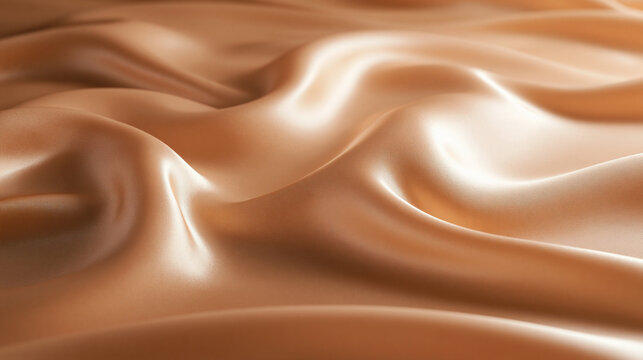 Smooth Flowing Bronze Silk Fabric Texture Background
